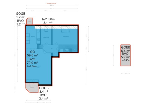 Floor plan - Wagenaarstraat 429, 1093 CN Amsterdam 